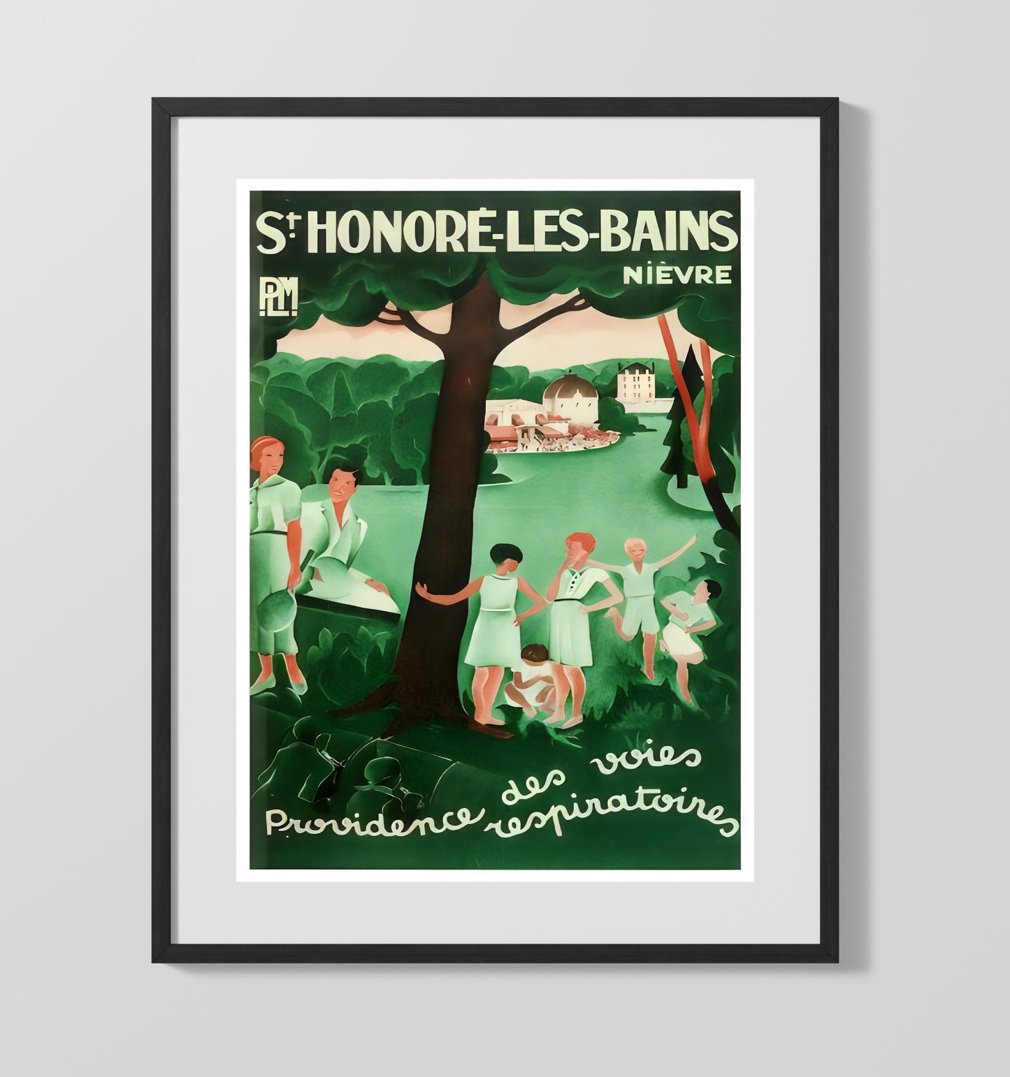 St Honore France Vintage Travel Print 16x20 Gallery Frame travel wall art print