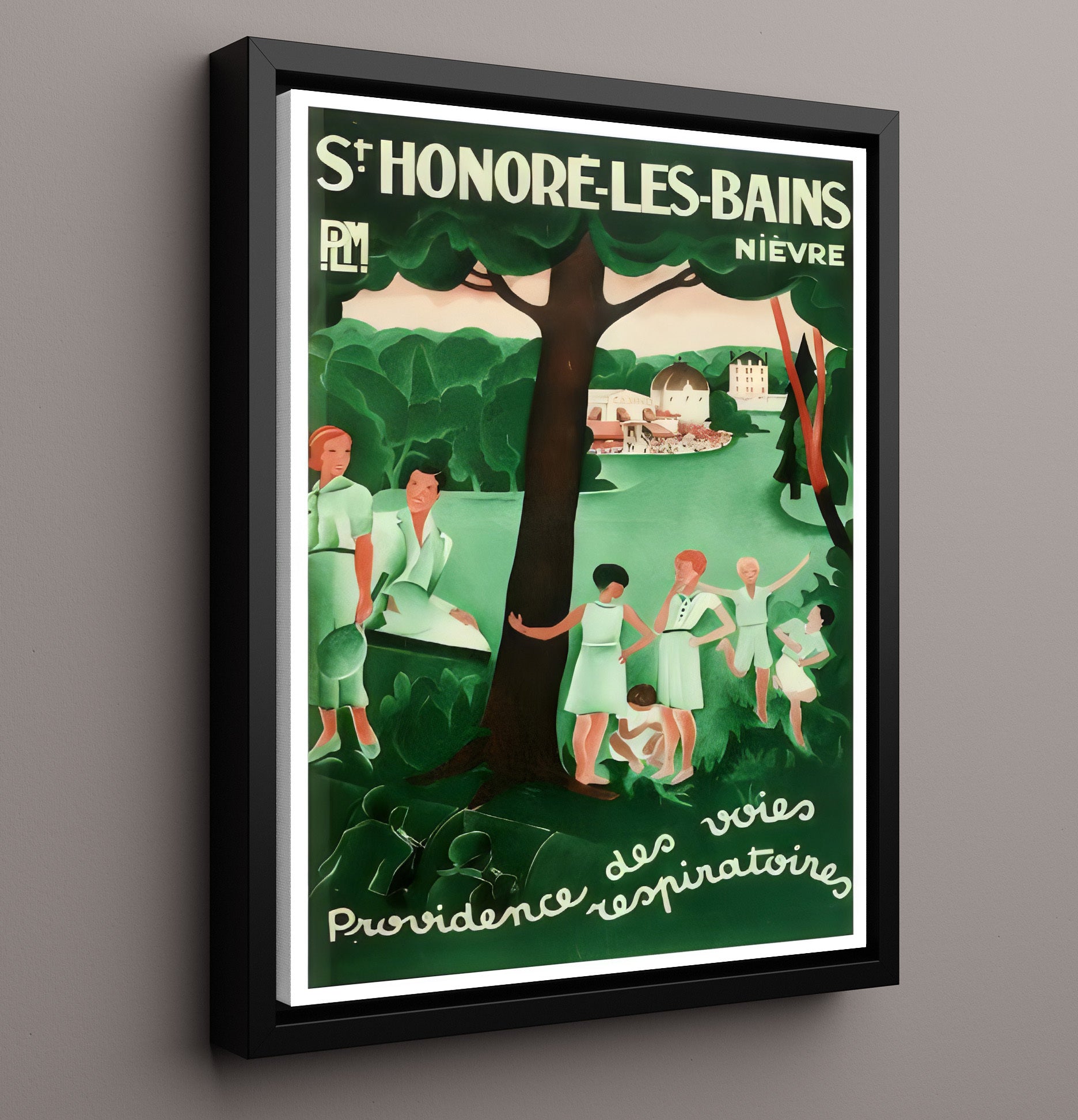 St Honore France Vintage Travel Print 16x20 Framed Canvas travel wall art print