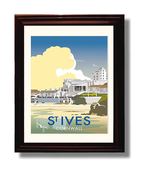 St Ives Cornwall Coast travel poster wall art 8x10 Canvas