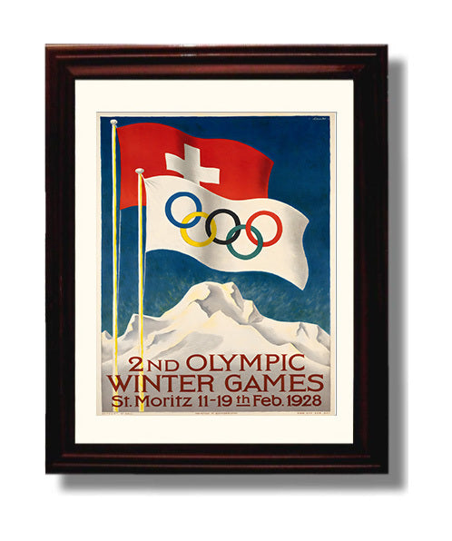 St Moritz Winter Games 1928 travel poster wall art 8x10 Canvas