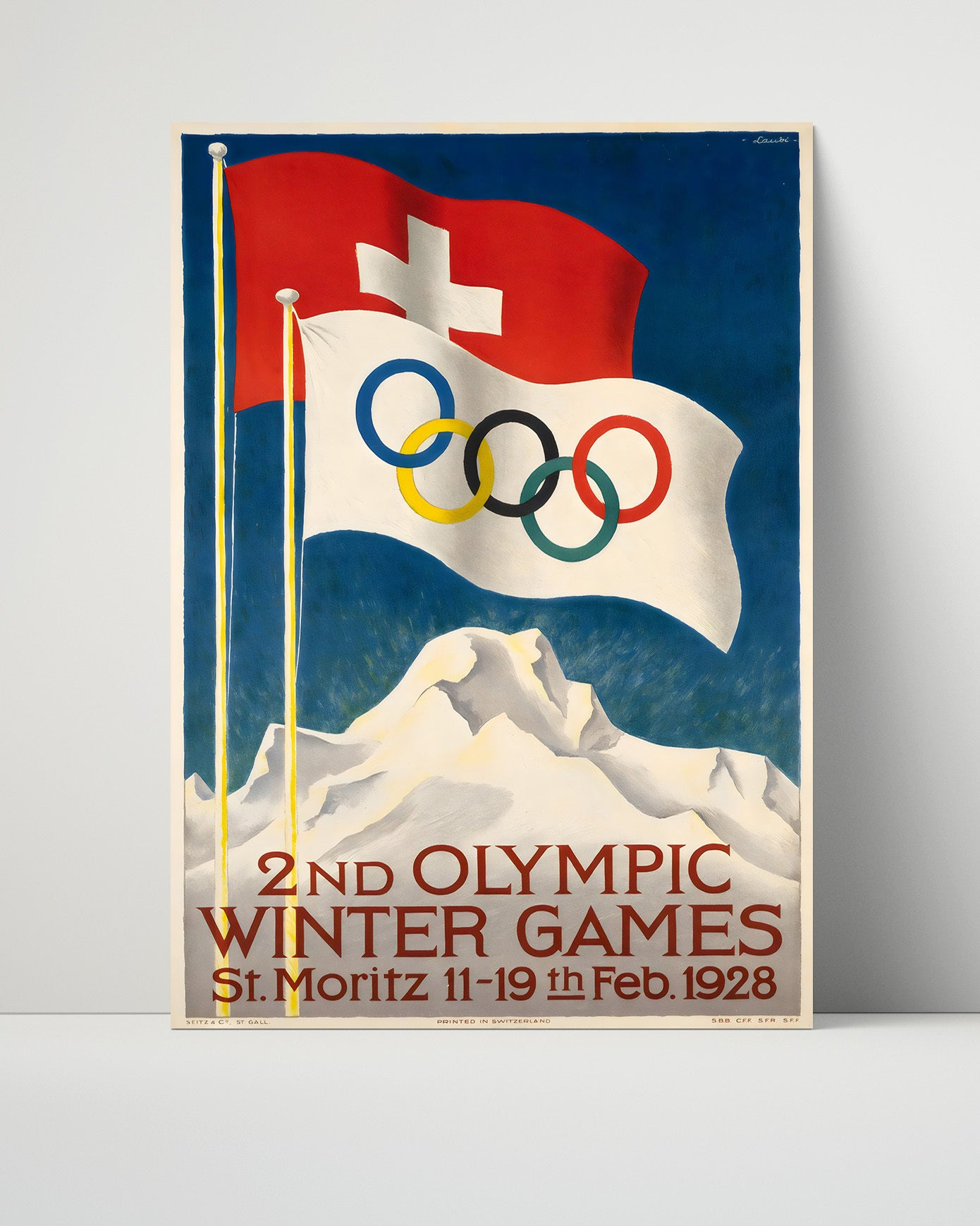St Moritz Winter Games 1928 Vintage Travel Print 16x20 Unframed Print travel wall art print
