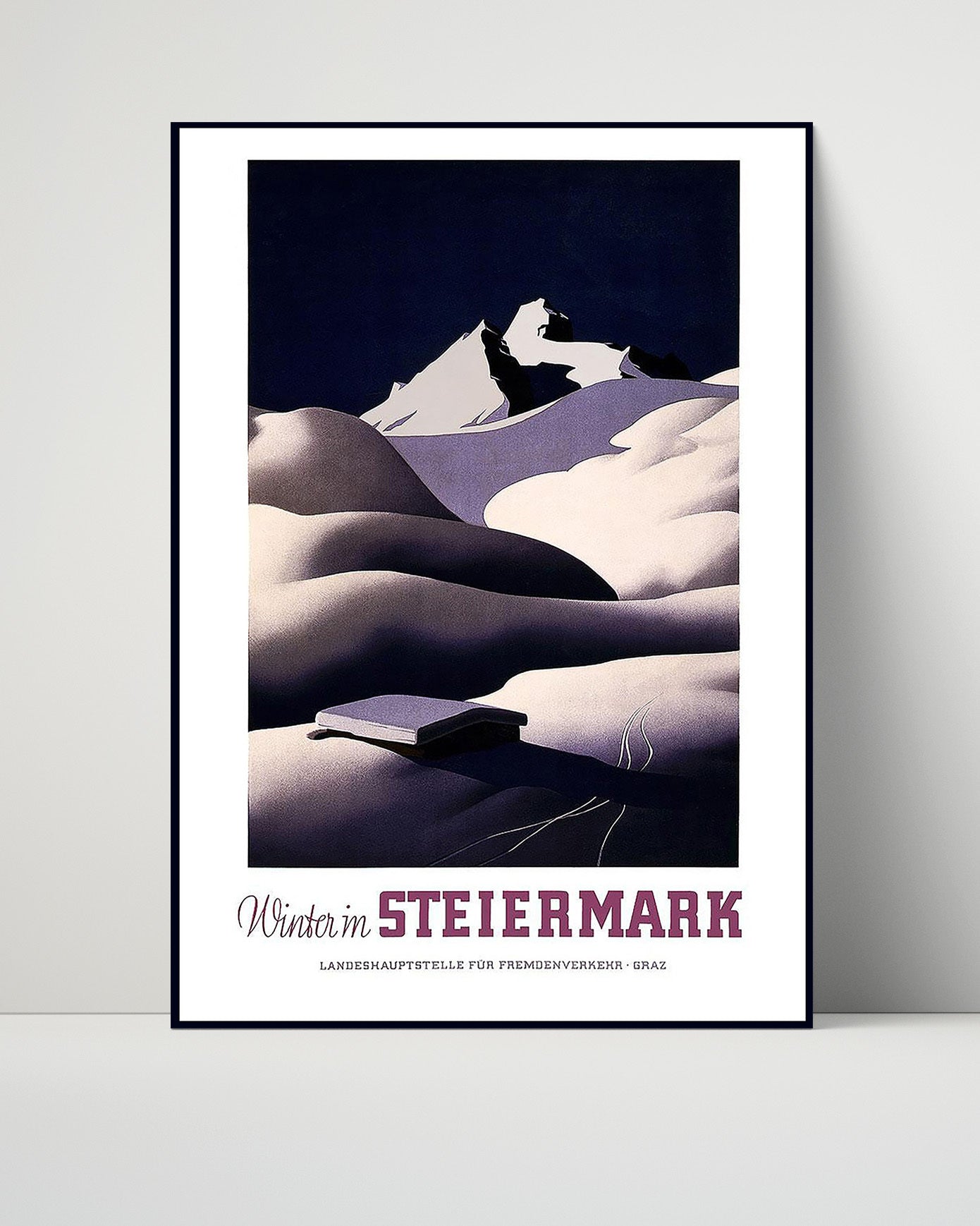 Steiermark Winter Vintage Travel Print 16x20 Unframed Print travel wall art print