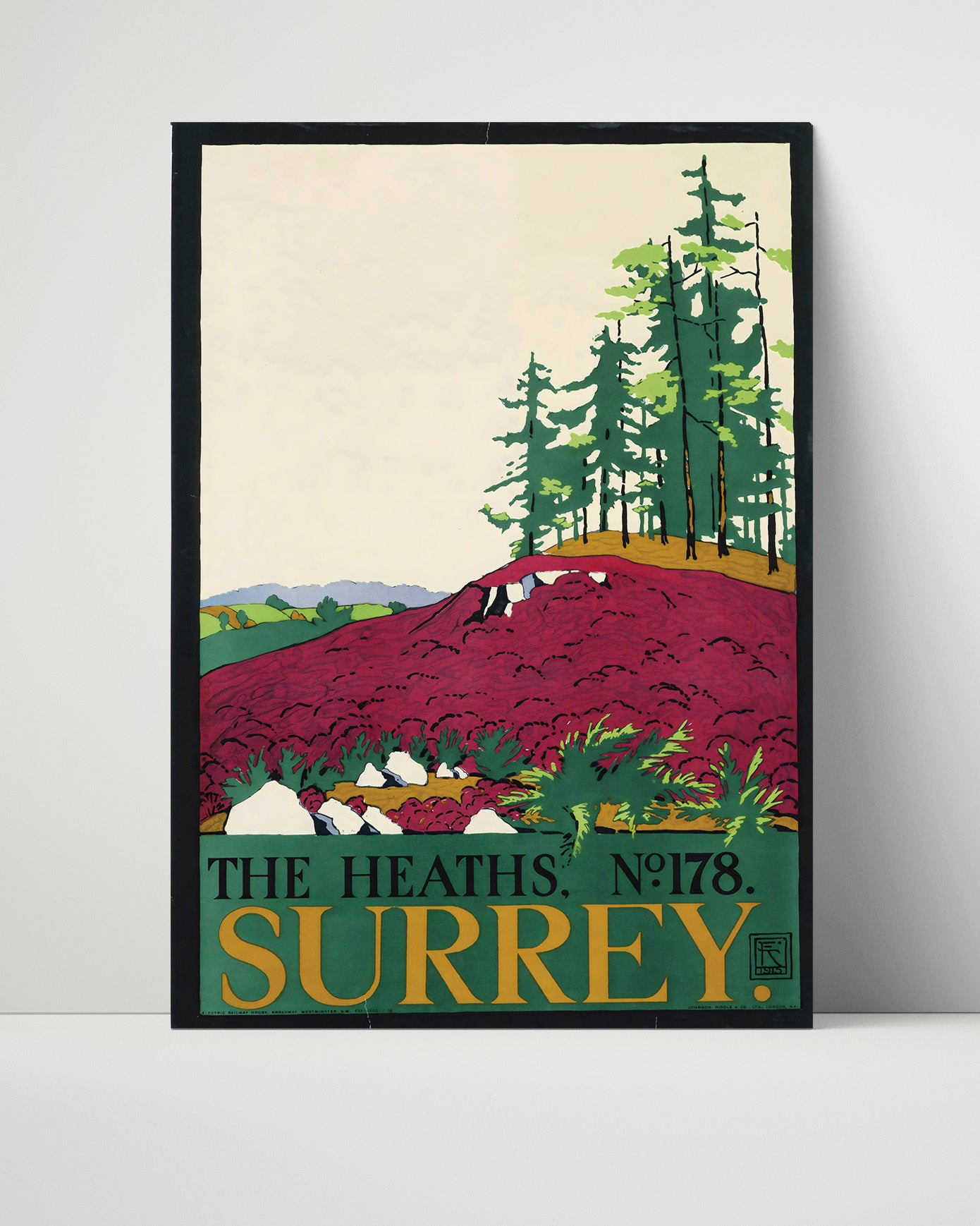 Surrey The Heaths Vintage Travel Print 16x20 Unframed Print travel wall art print