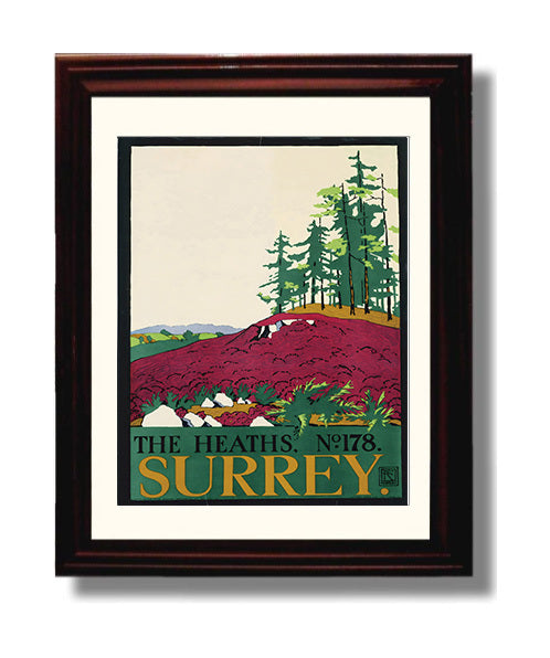 Surrey The Heaths travel poster wall art 8x10 Canvas
