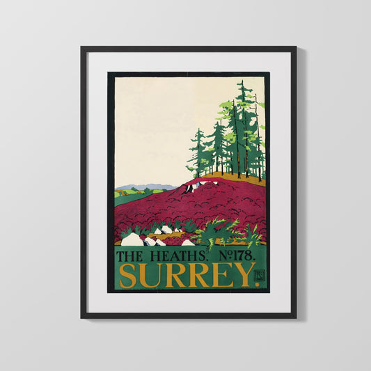 Classic Travel Poster - Surrey - The Heaths