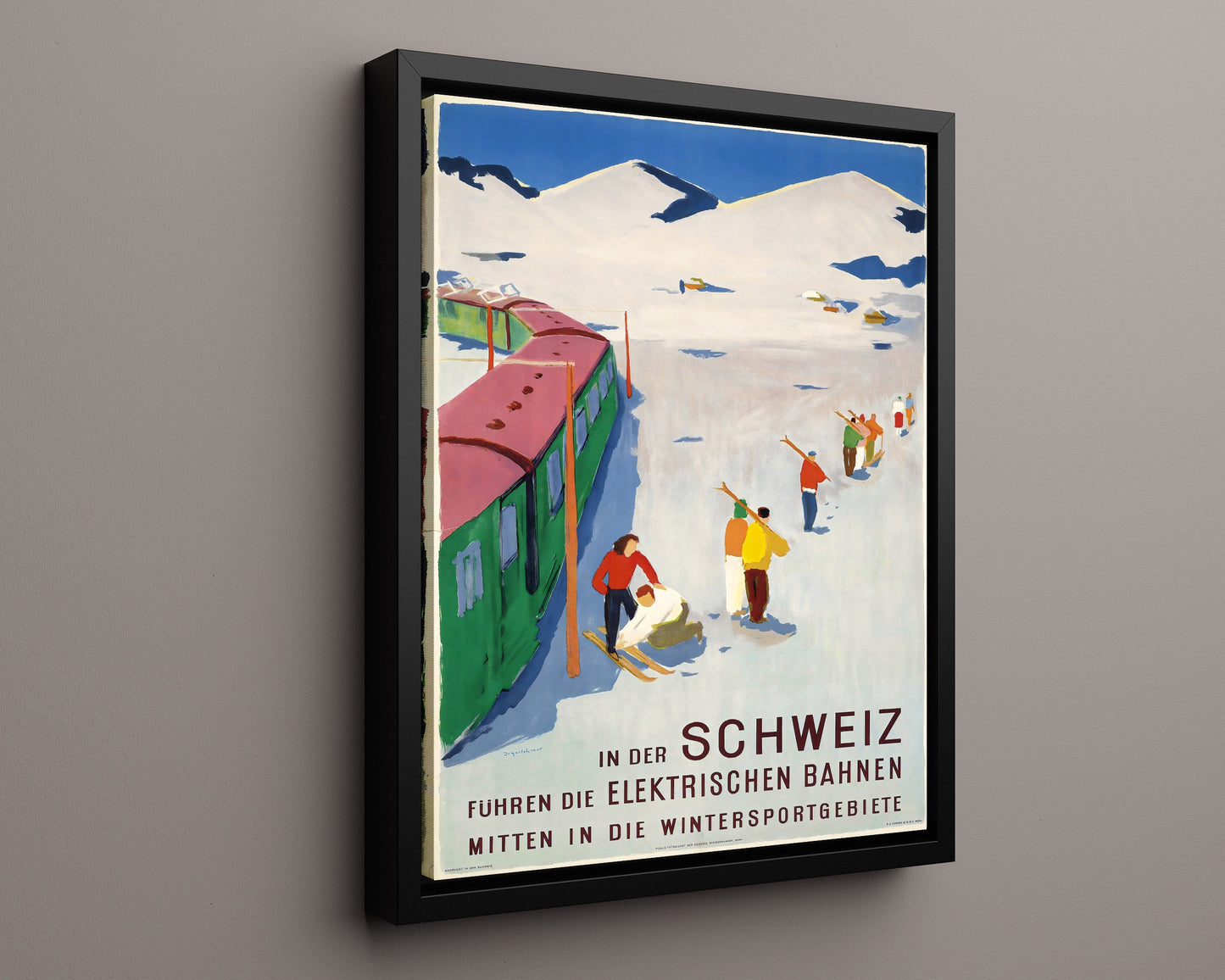 Classic Travel Poster - Switzerland - Electric Winter Railway