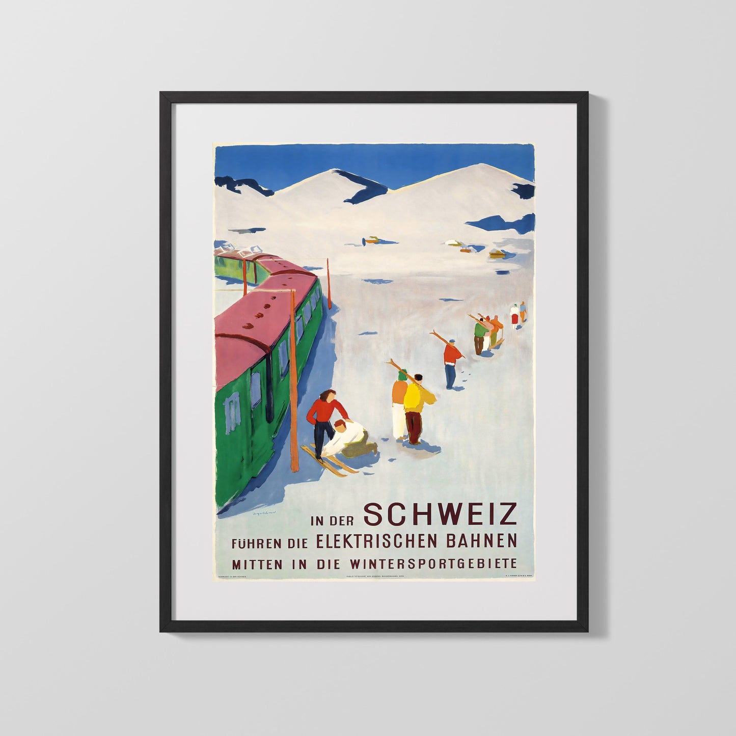 Classic Travel Poster - Switzerland - Electric Winter Railway