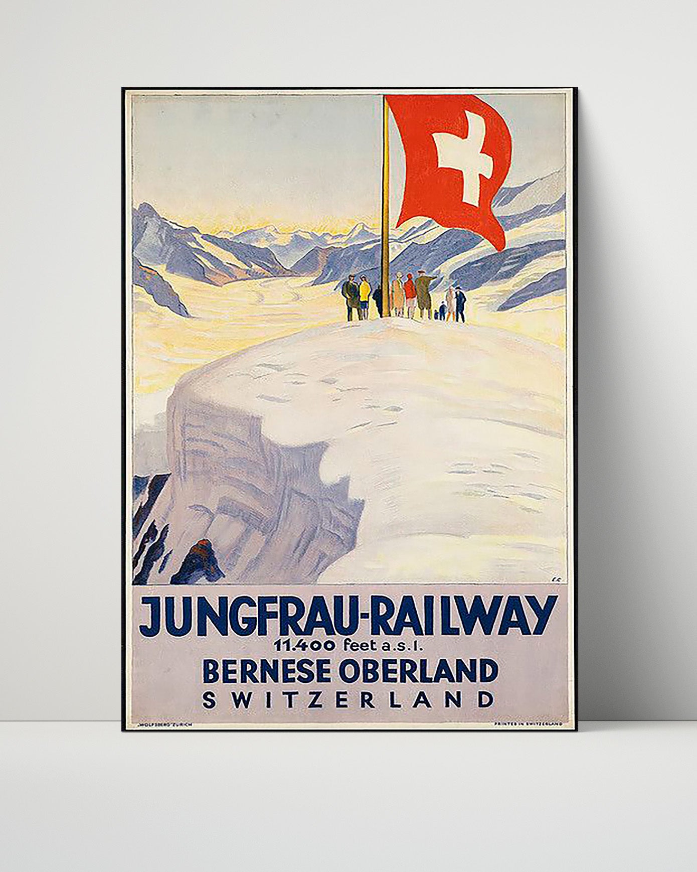 Switzerland Jungfrau Railway Vintage Travel Print 16x20 Unframed Print travel wall art print