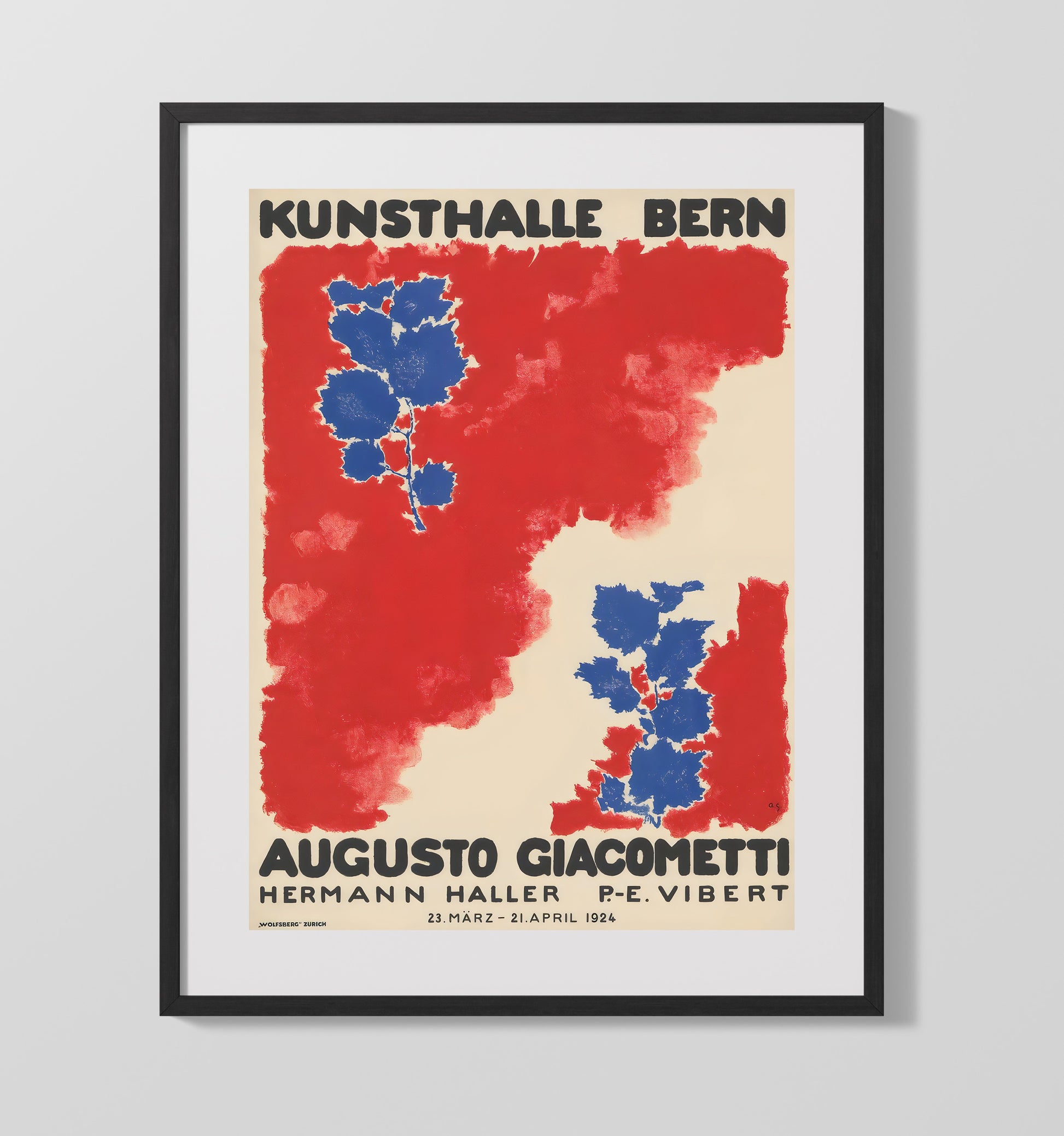 Switzerland Kunsthalle Bern Giacometti Exhibition Vintage Travel Print 16x20 Gallery Frame travel wall art print