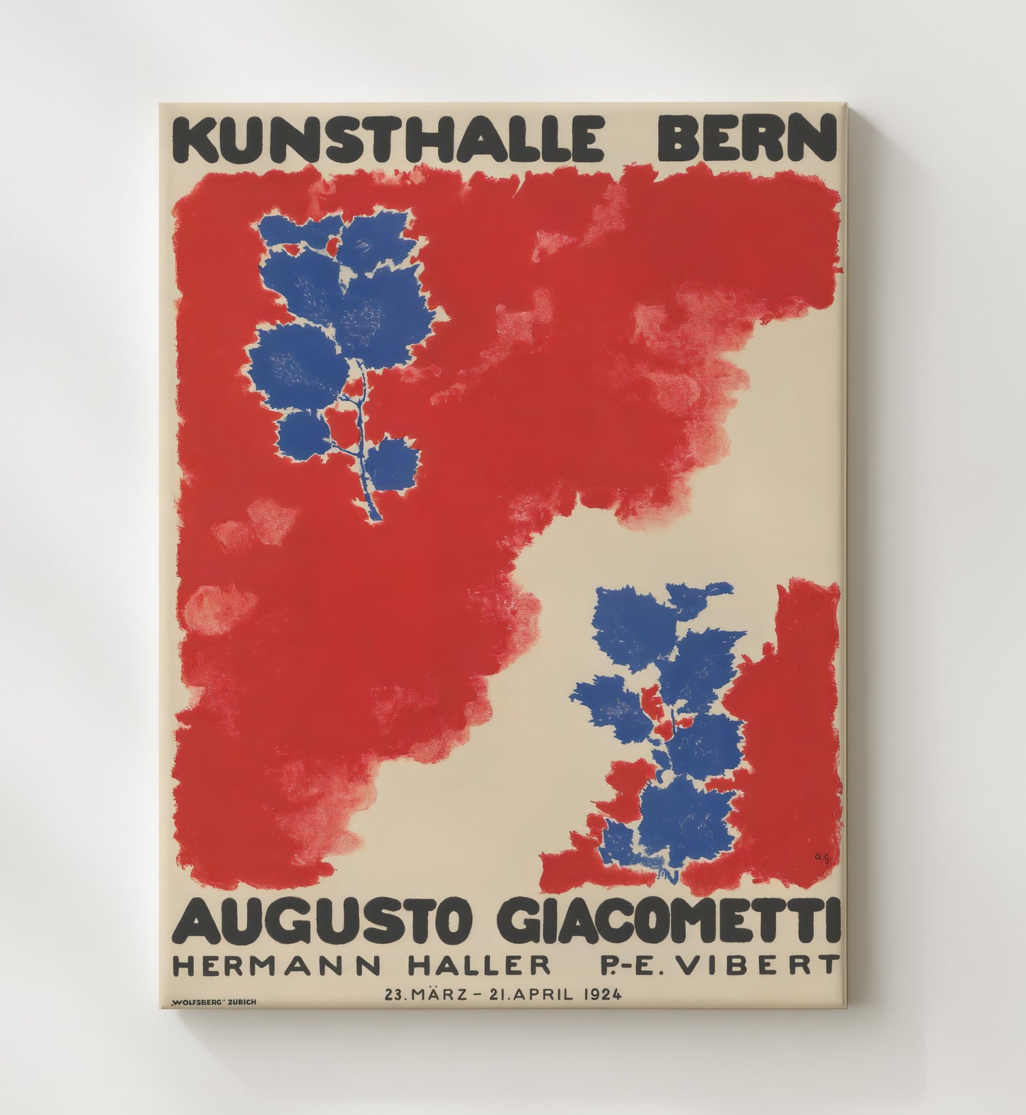 Switzerland Kunsthalle Bern Giacometti Exhibition Vintage Travel Print 20x24 Canvas travel wall art print