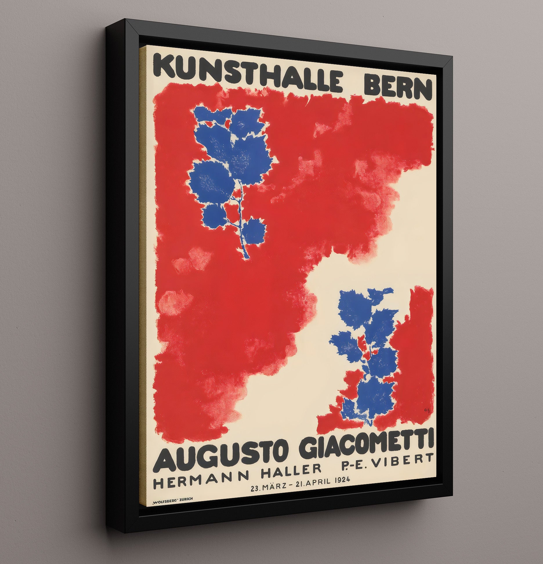 Switzerland Kunsthalle Bern Giacometti Exhibition Vintage Travel Print 16x20 Framed Canvas travel wall art print