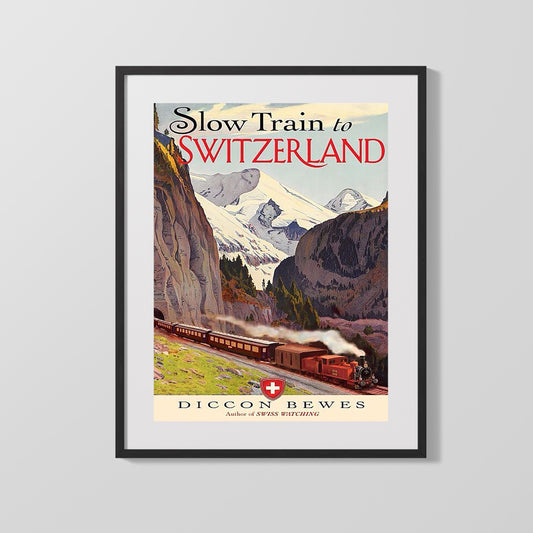 Classic Travel Poster - Switzerland - Slow Train
