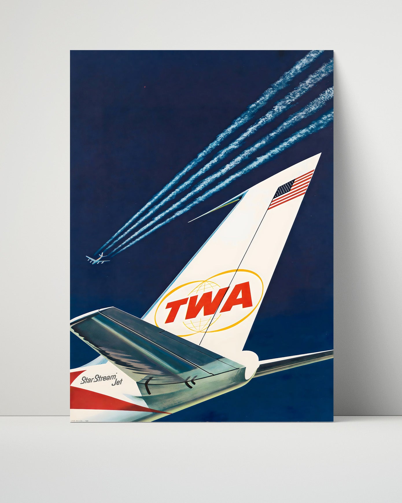 TWA StarStream Jet Vintage Travel Print 16x20 Unframed Print travel wall art print