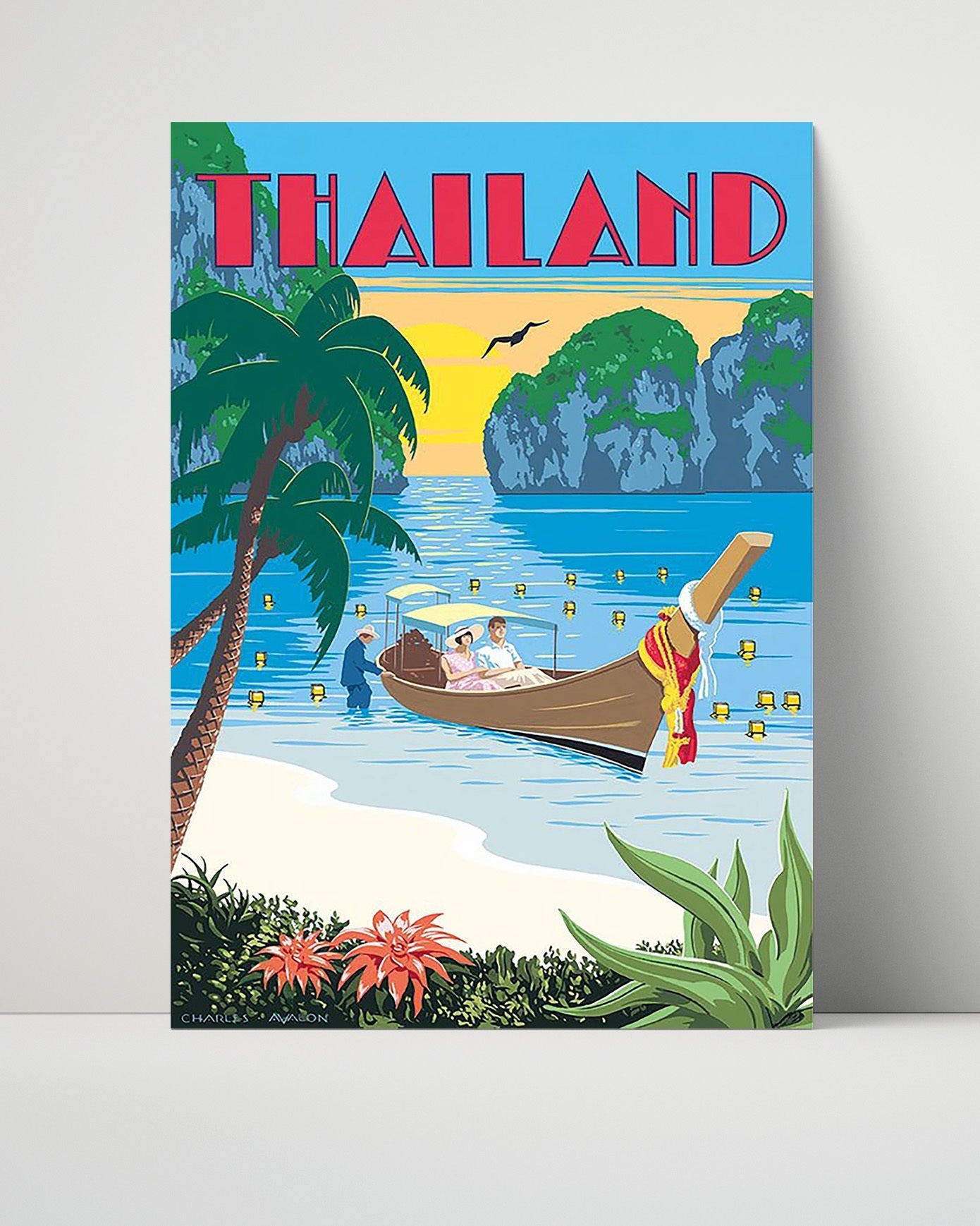 Classic Travel Unframed Poster -  Thailand - Beach Sunset