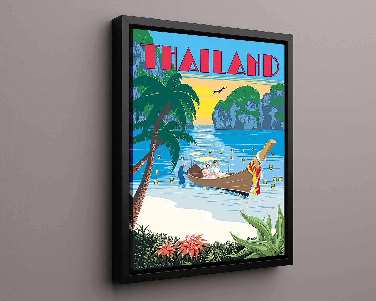 Classic Travel Poster - Thailand - Beach Sunset