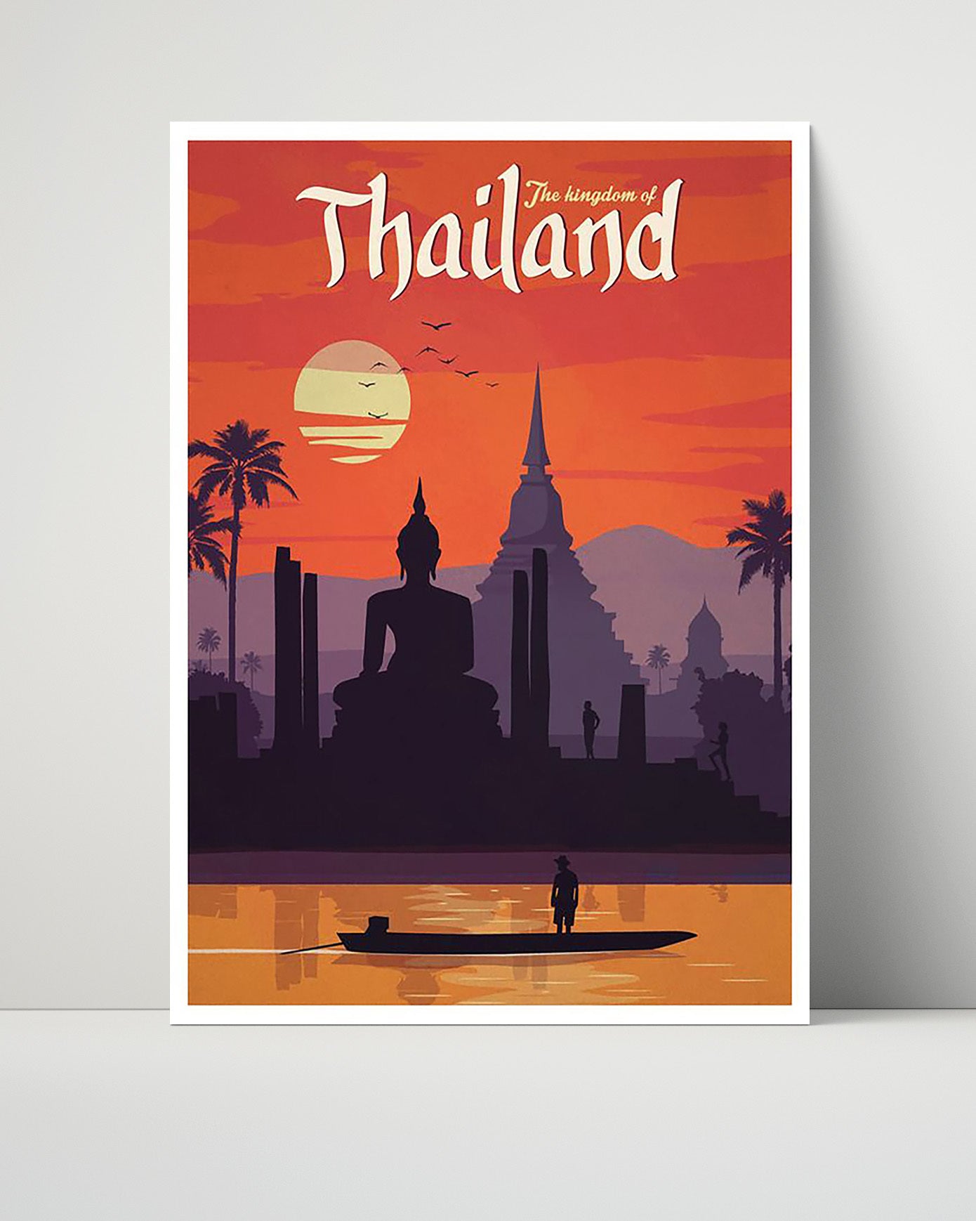 Thailand The Kingdom Vintage Travel Print 16x20 Unframed Print travel wall art print