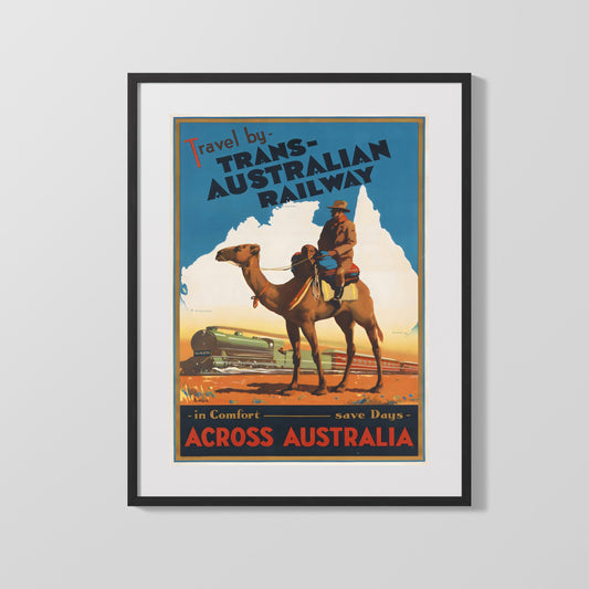 Classic Travel Poster - Trans-Australian Railway - Across Australia