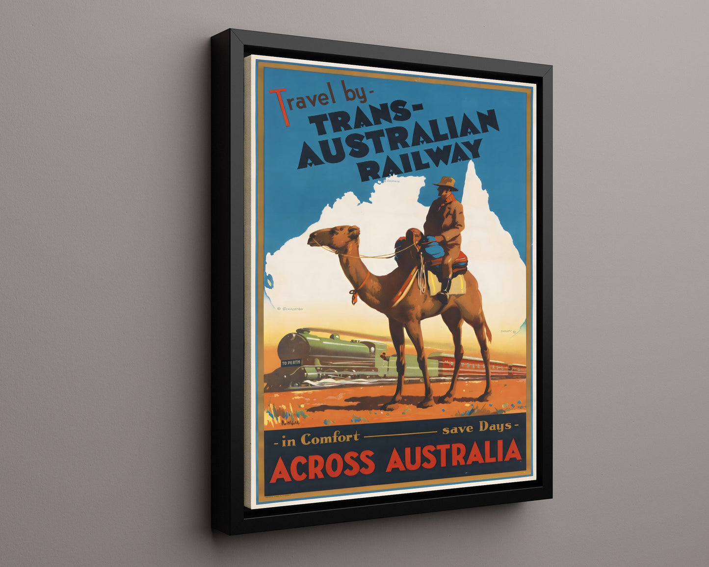 Classic Travel Poster - Trans-Australian Railway - Across Australia