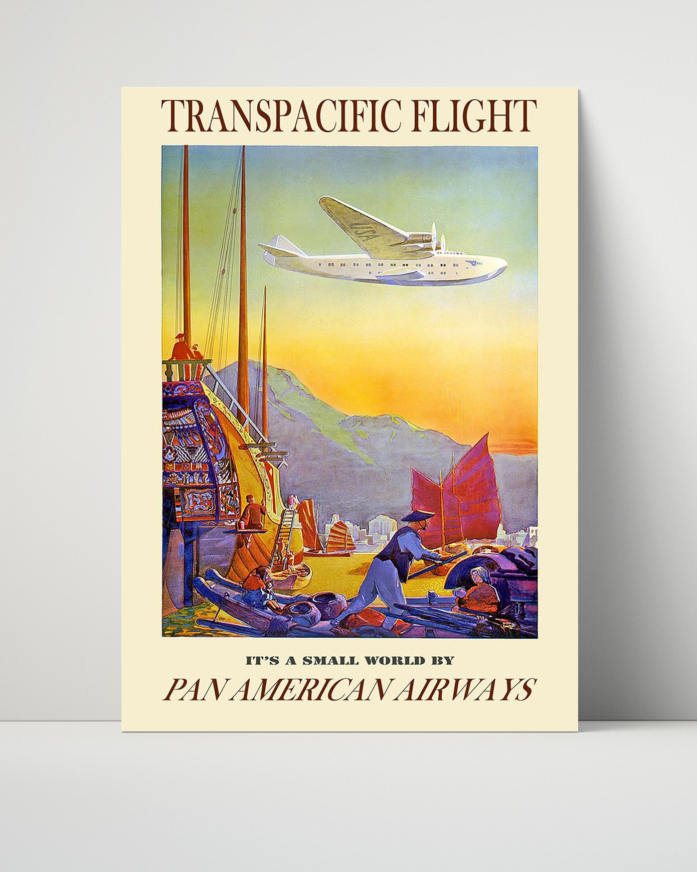Transpacific PanAm Vintage Travel Print 16x20 Unframed Print travel wall art print