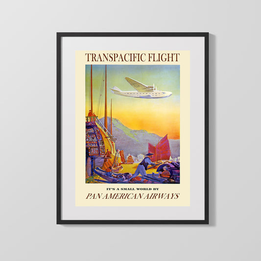 Classic Travel Poster - Transpacific - PanAm