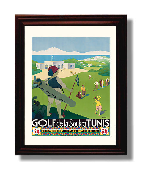 Tunis Golf Soukra travel poster wall art 8x10 Canvas