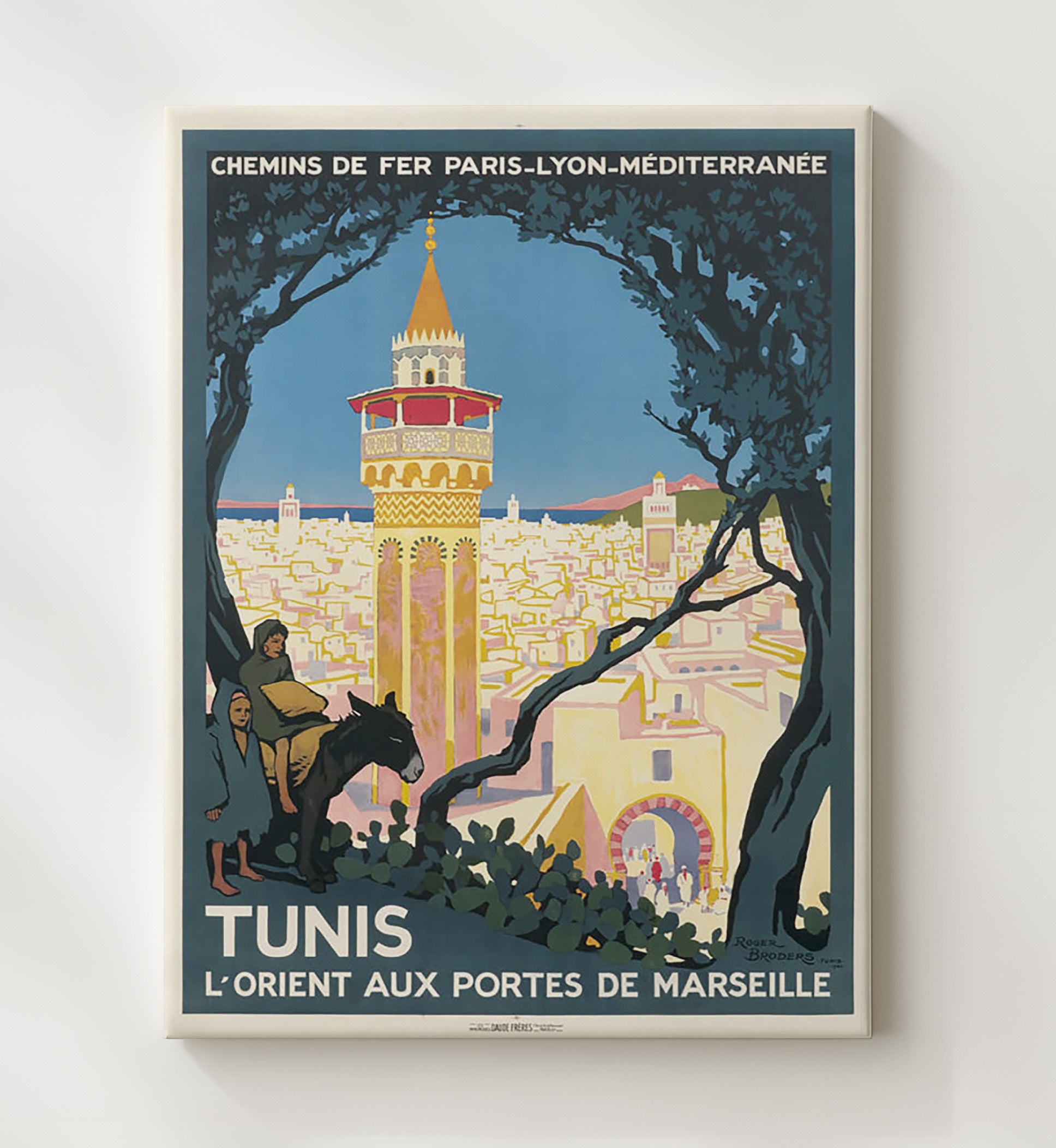 Tunis PLM Broders Vintage Travel Print 20x24 Canvas travel wall art print