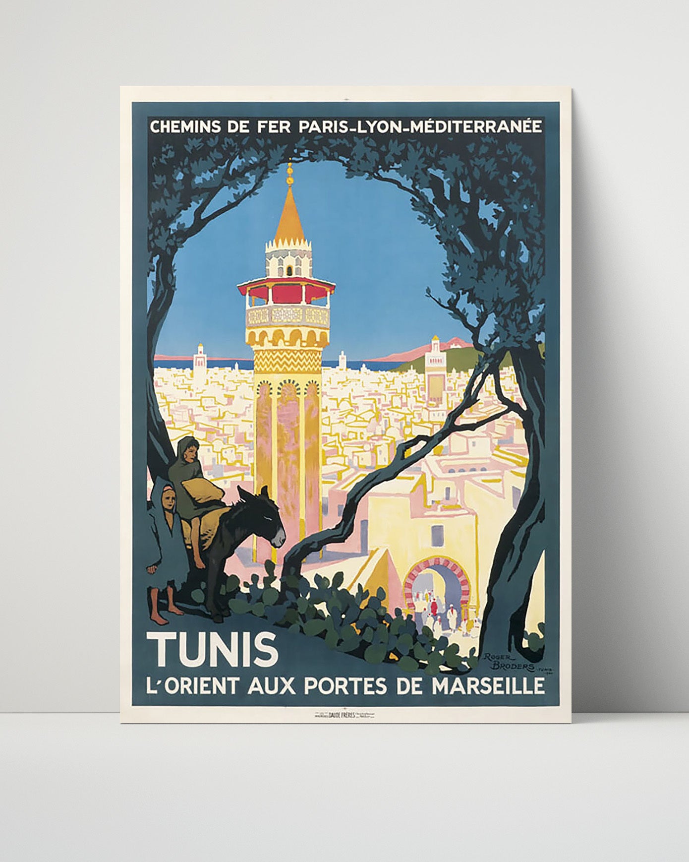 Tunis PLM Broders Vintage Travel Print 16x20 Unframed Print travel wall art print