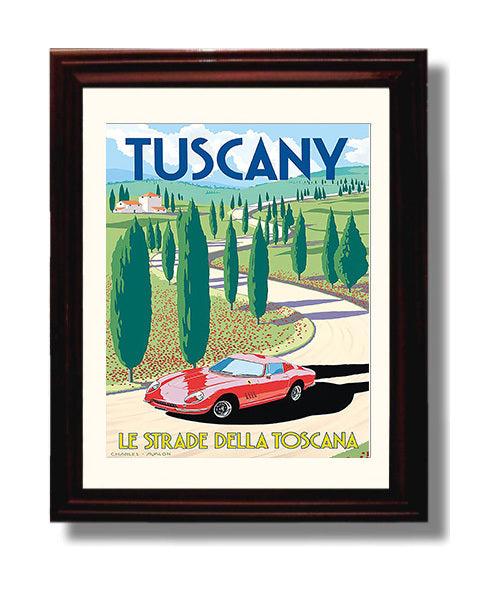 Tuscany Le Strade della Toscana travel poster wall art 8x10 Canvas