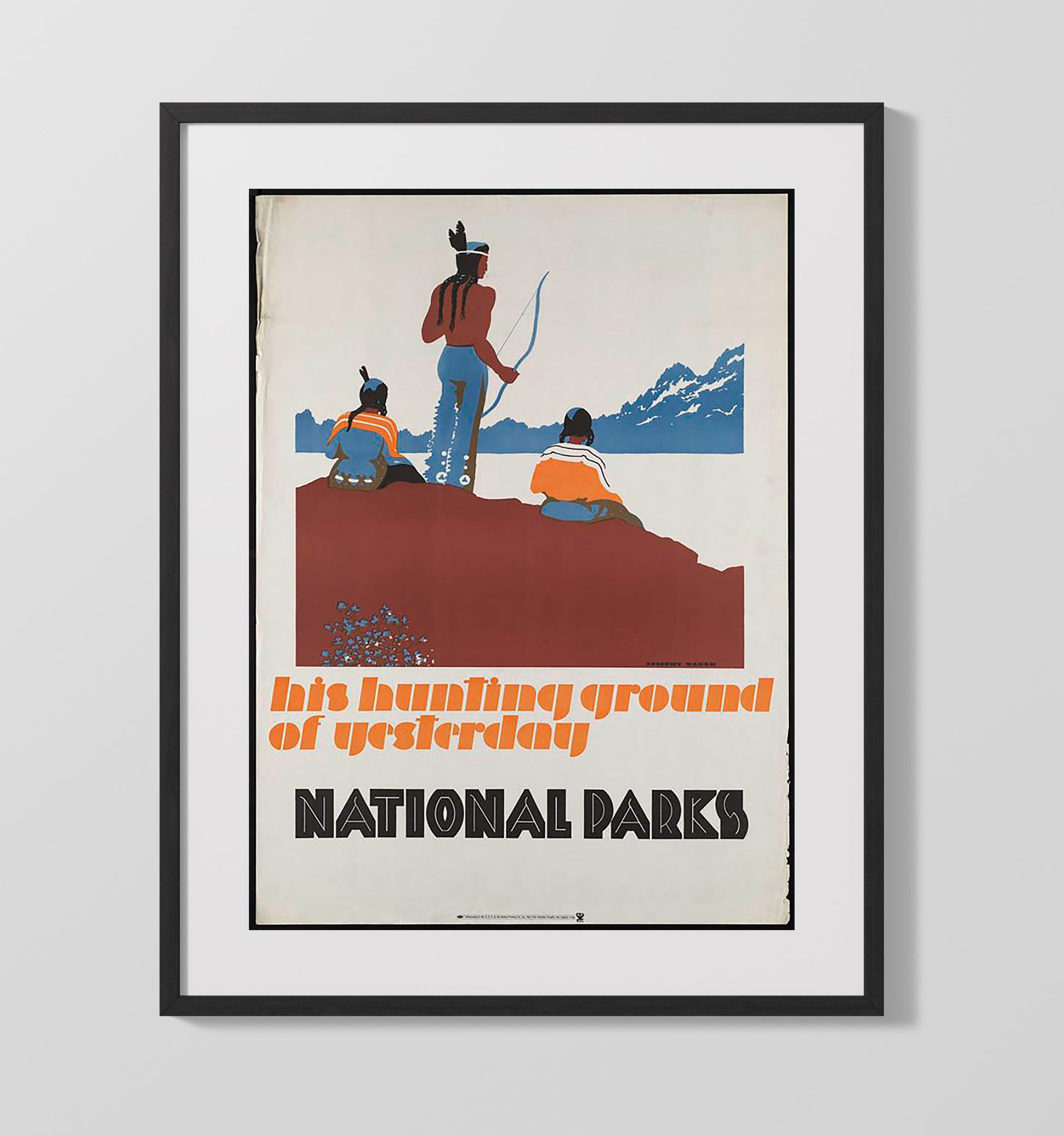 USA National Parks Native American Vintage Travel Print 16x20 Gallery Frame travel wall art print