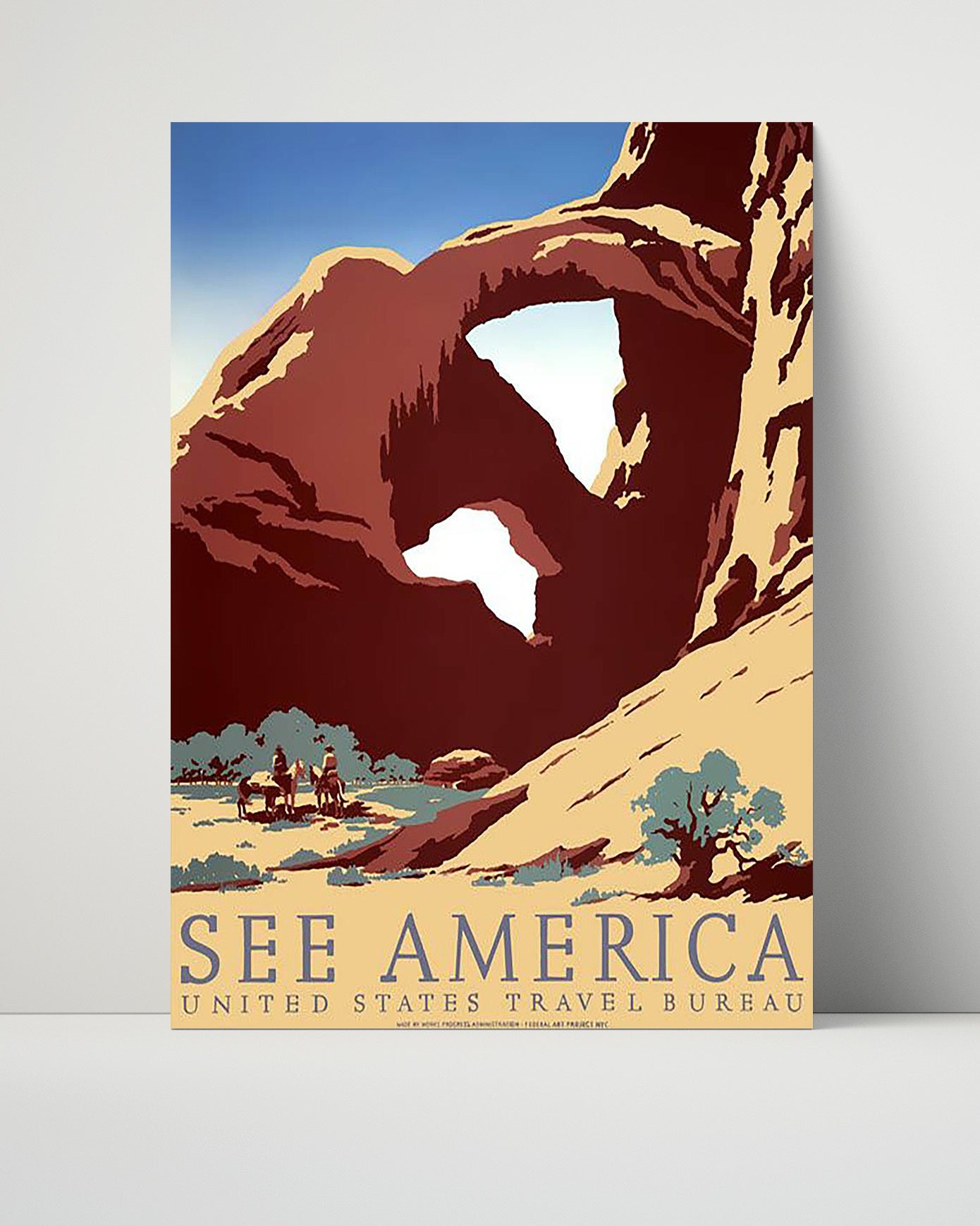 USA See America Vintage Travel Print 16x20 Unframed Print travel wall art print