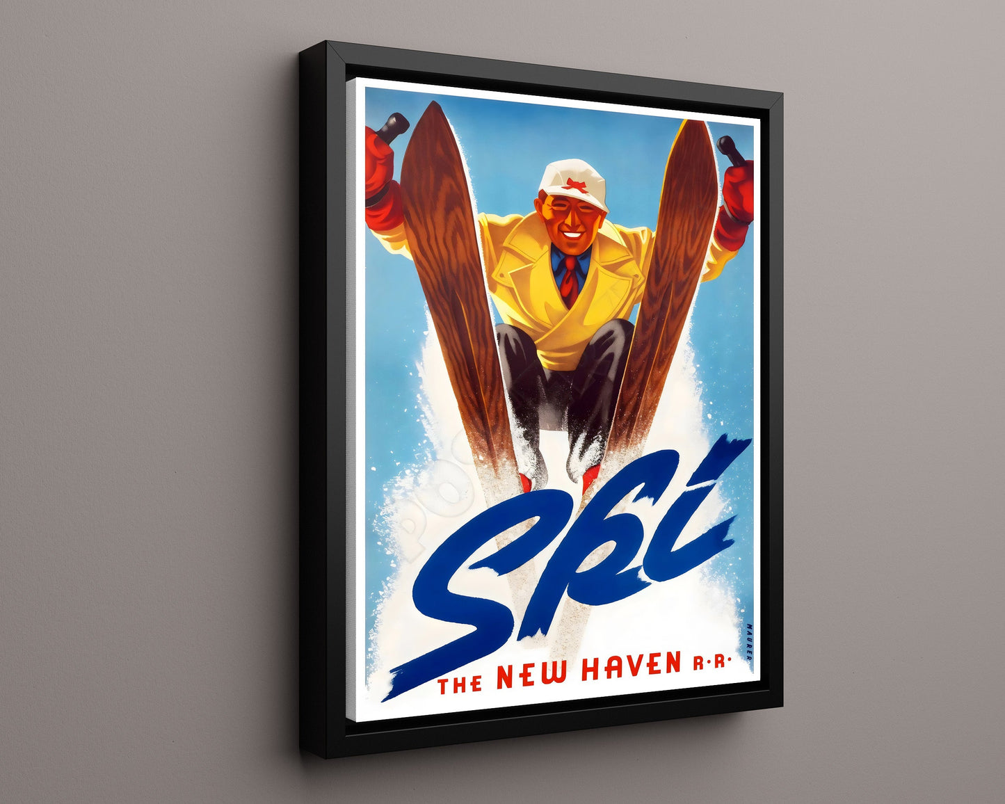 Classic Travel Poster - USA - Ski New Haven Railroad