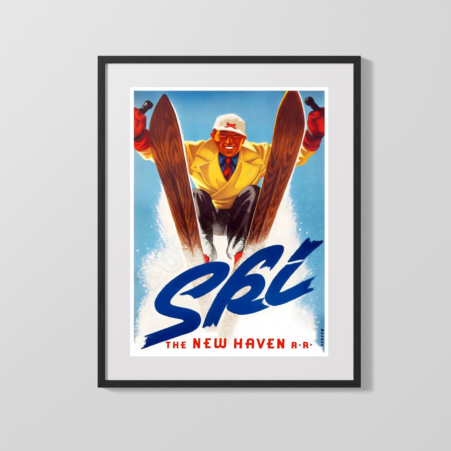 Classic Travel Poster - USA - Ski New Haven Railroad