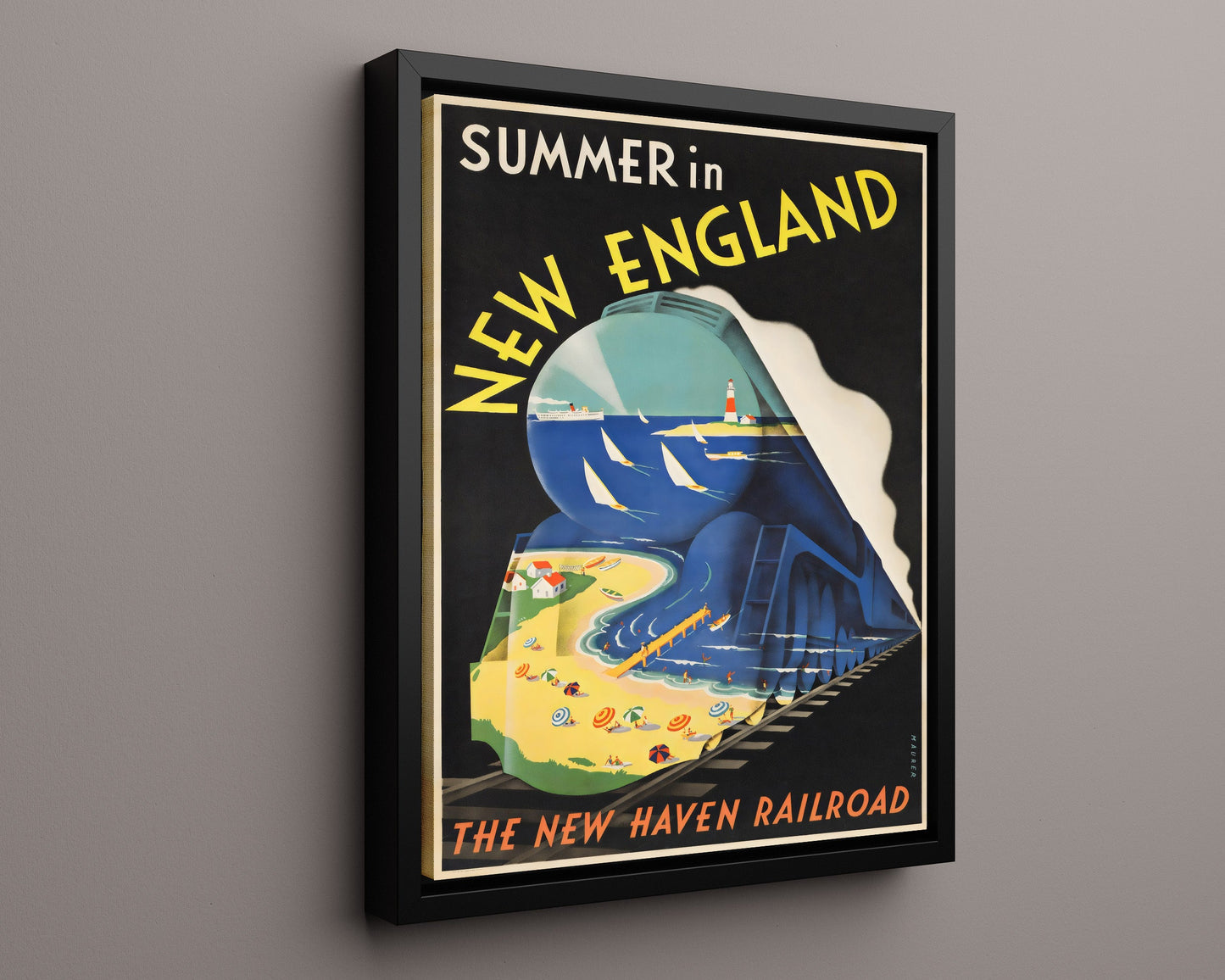 Classic Travel Poster - USA - Summer in New England Railroad