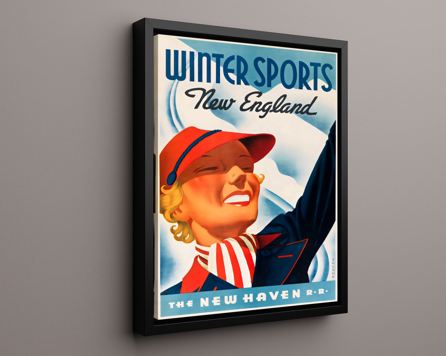 Classic Travel Poster - USA - Winter Sports New England