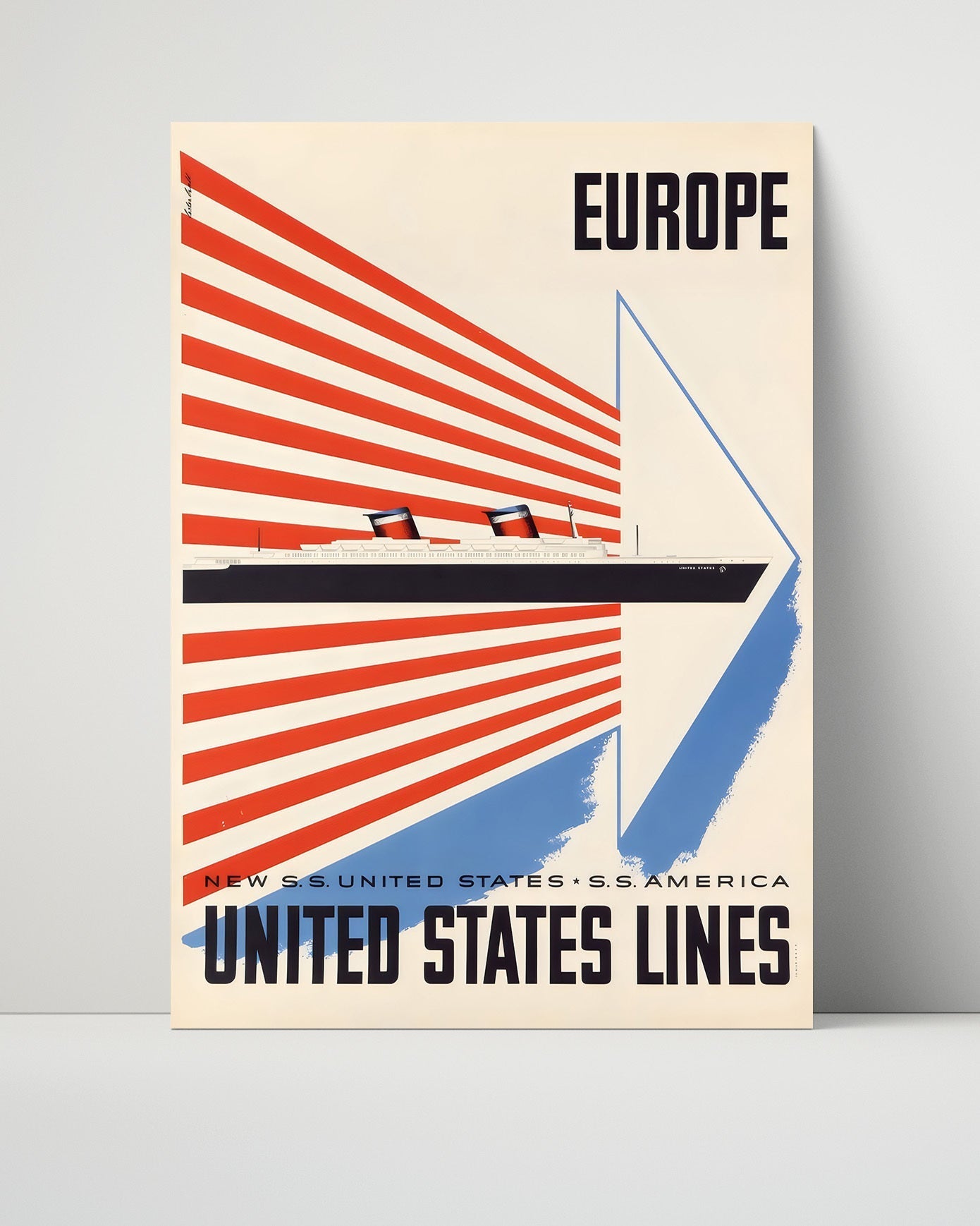 Classic Travel Unframed Poster -  United States Lines - Europe