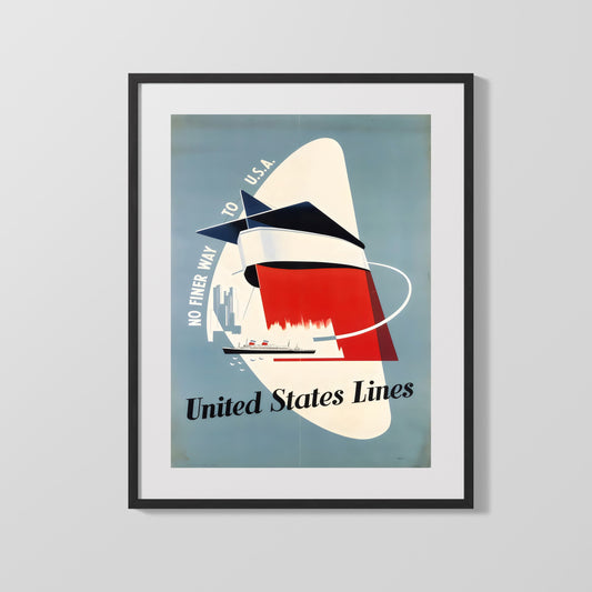Classic Travel Poster - United States Lines - USA