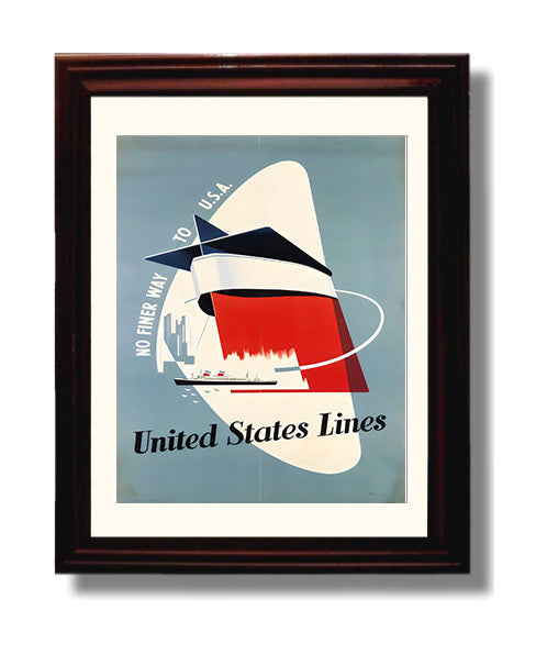 United States Lines USA travel poster wall art 8x10 Canvas