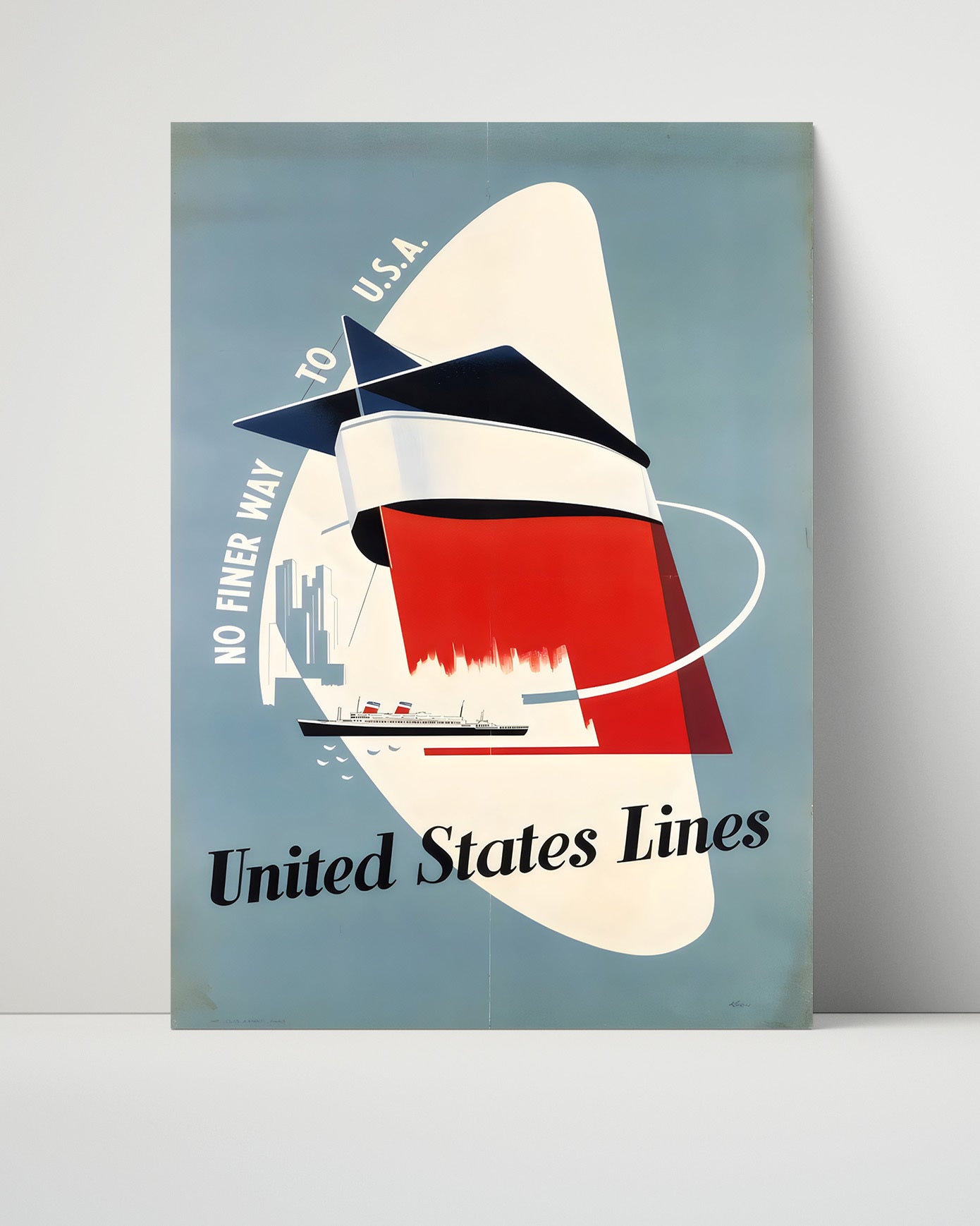 United States Lines USA Vintage Travel Print 16x20 Unframed Print travel wall art print
