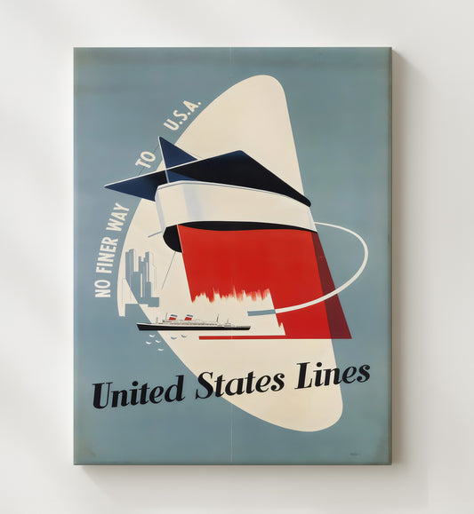 United States Lines USA - Travel - 20x24 Canvas