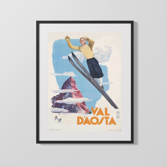 Classic Travel Poster - Val dAosta - Alpine Peaks