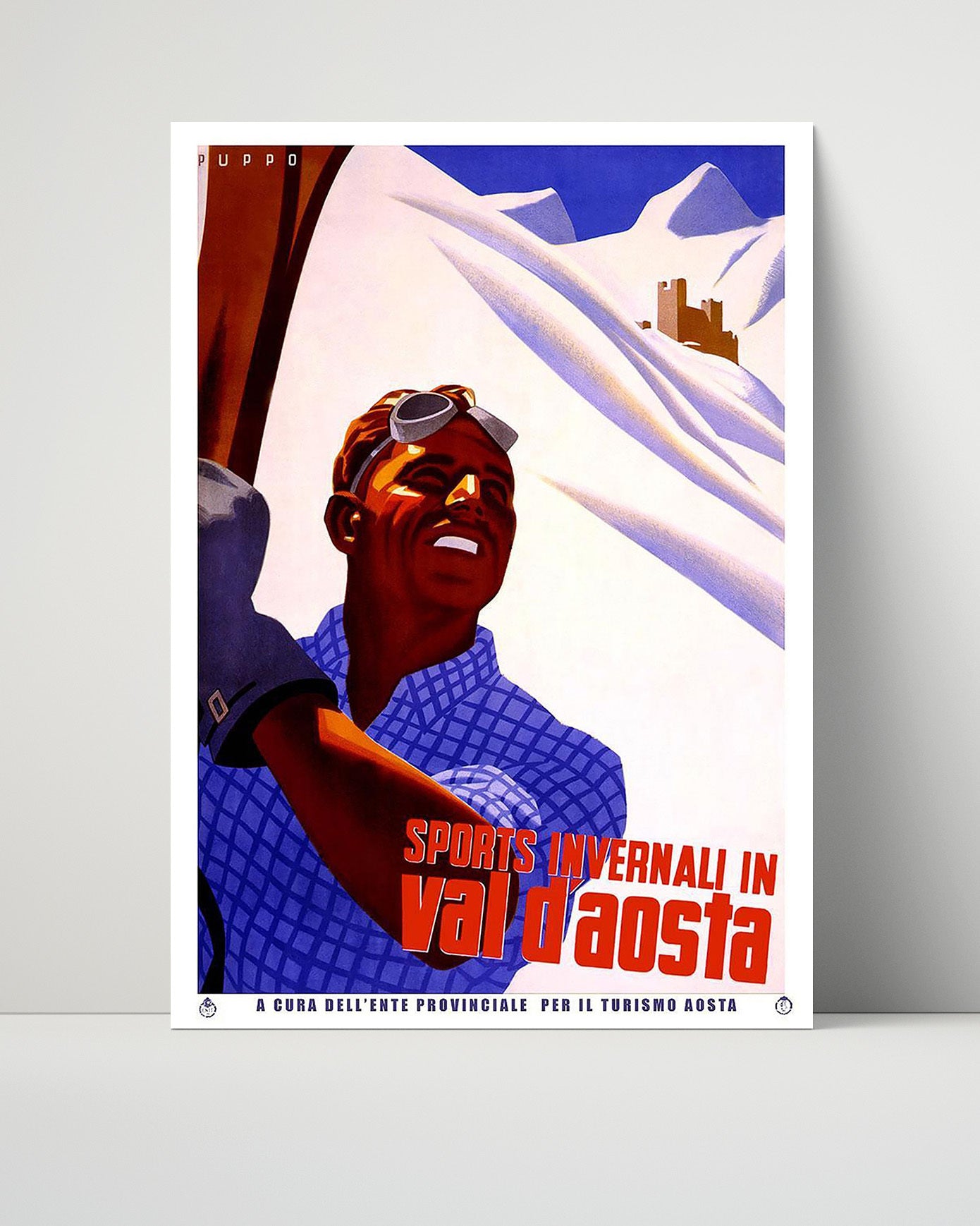 Val dAosta Winter Sports Vintage Travel Print 16x20 Unframed Print travel wall art print