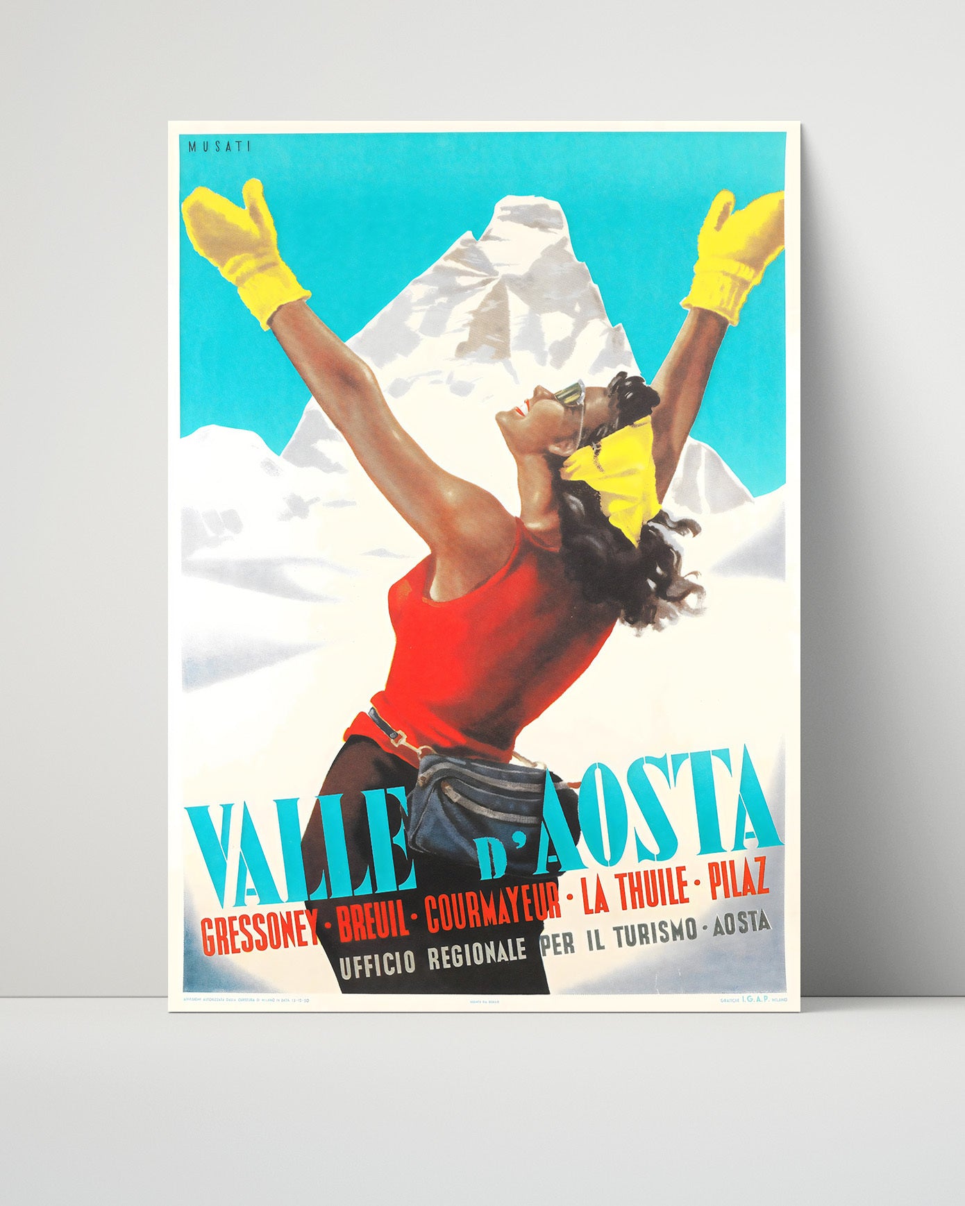 Valle dAosta Italy Vintage Travel Print 16x20 Unframed Print travel wall art print