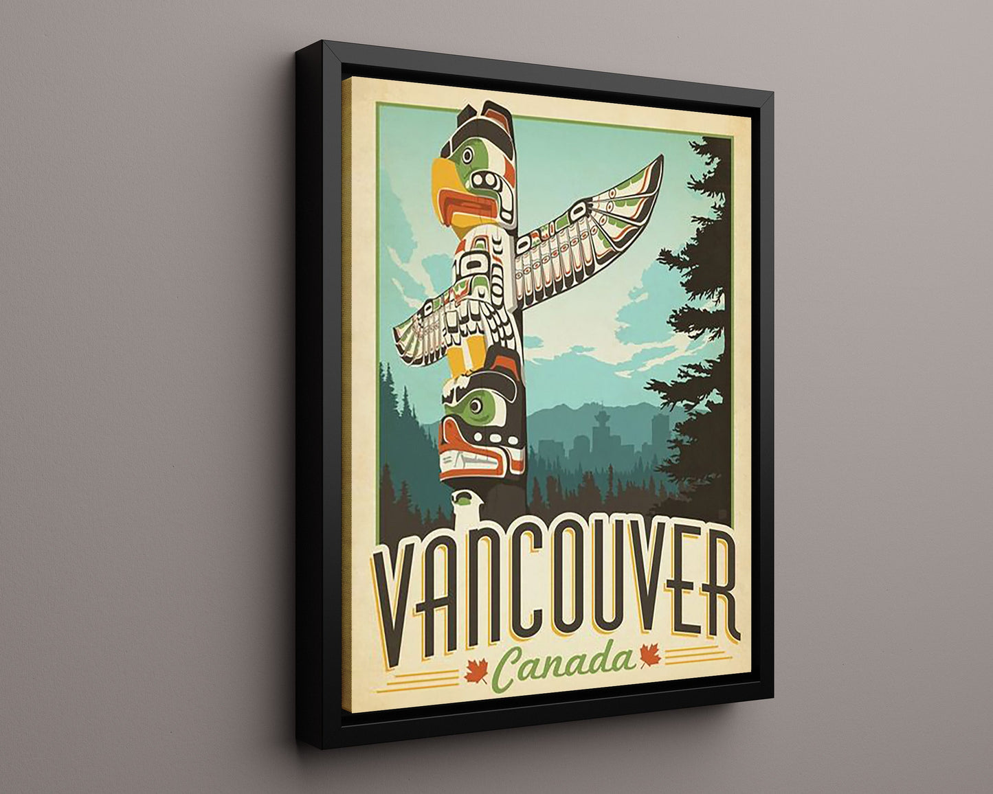 Classic Travel Poster - Vancouver - Canada Totem