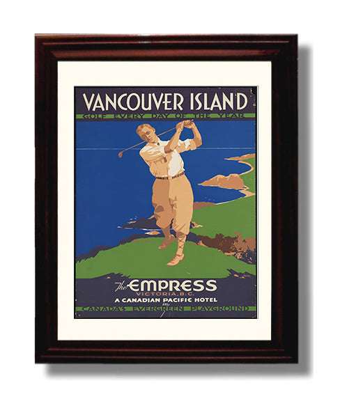 Vancouver Island Golf Resort travel poster wall art 8x10 Canvas