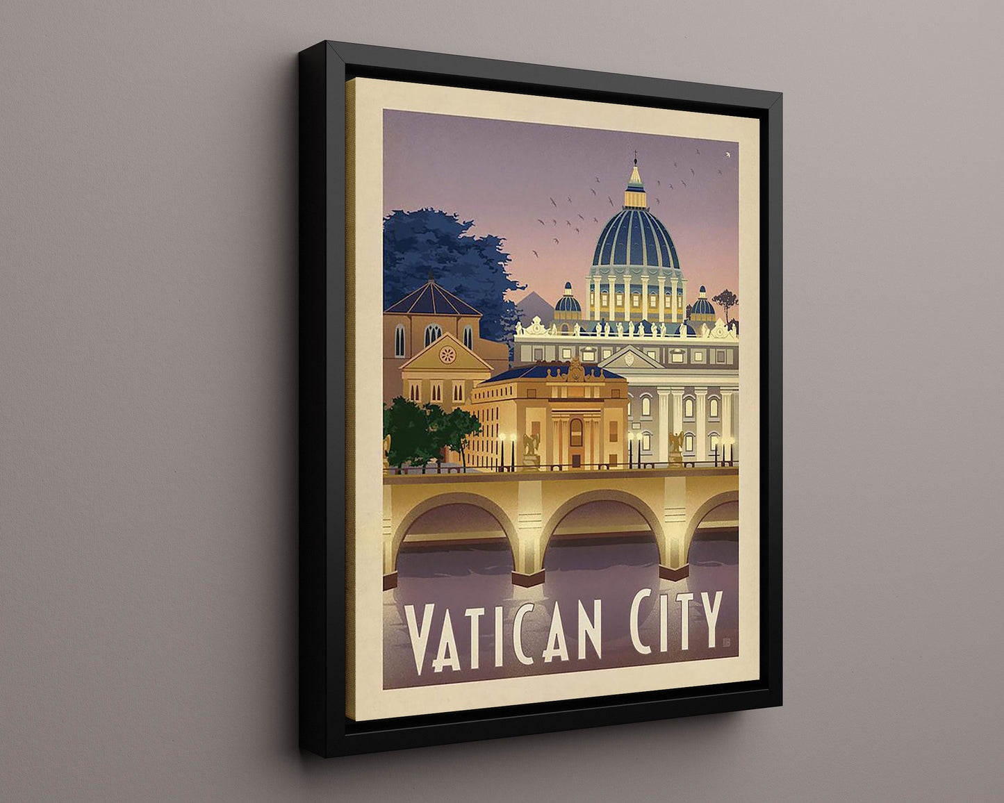 Classic Travel Poster - Vatican City - St. Peters Basilica