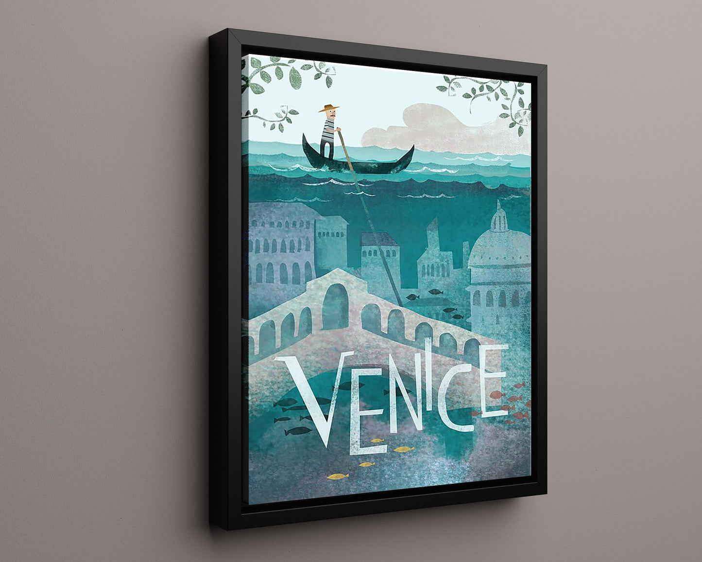 Classic Travel Poster - Venice - Gondola View