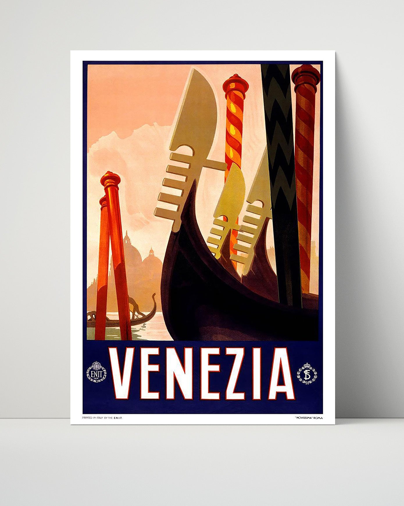 Venice Gondola View Vintage Travel Print 16x20 Unframed Print travel wall art print