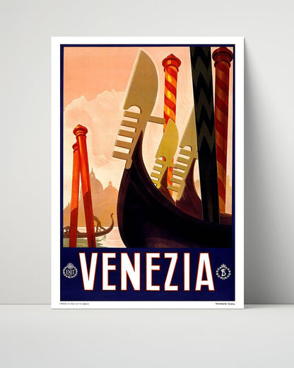 Classic Travel Unframed Poster -  Venice - Gondola