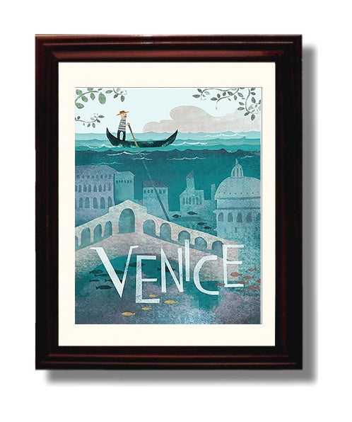 Classic Travel Poster - Venice - Gondola View