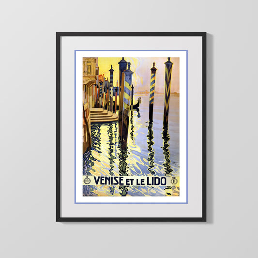 Classic Travel Poster - Venice - Le Lido Reflections